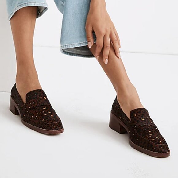 MADEWELL | The Alex Heeled Loafer in Painted Leopard Calf Hair size 8 - Picture 2 of 2